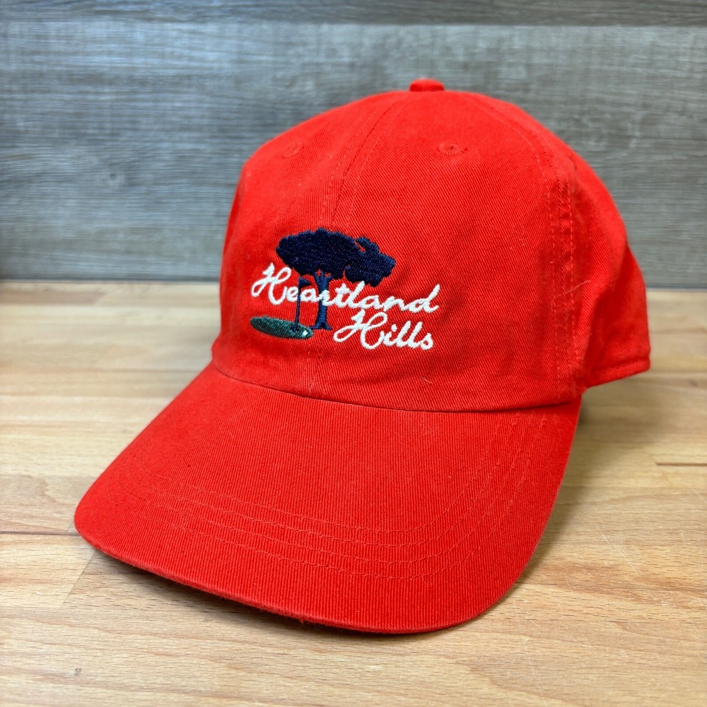 Heartland Hills Hat Cap Strap Back Red Golf Golfing‎ Adjustable